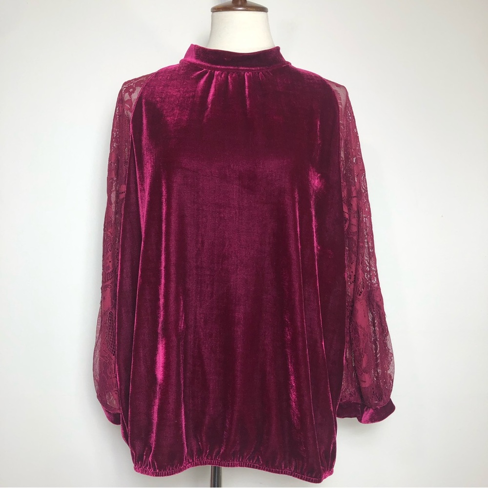 John Mark Platinum Garnet Red Top NWT